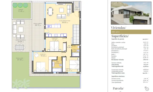 Ny utvikling av frittliggende villaer i et rolig område i Polop — Floor Plan 2