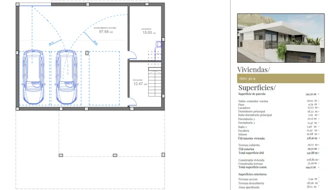 Ny utvikling av frittliggende villaer i et rolig område i Polop — Floor Plan 1