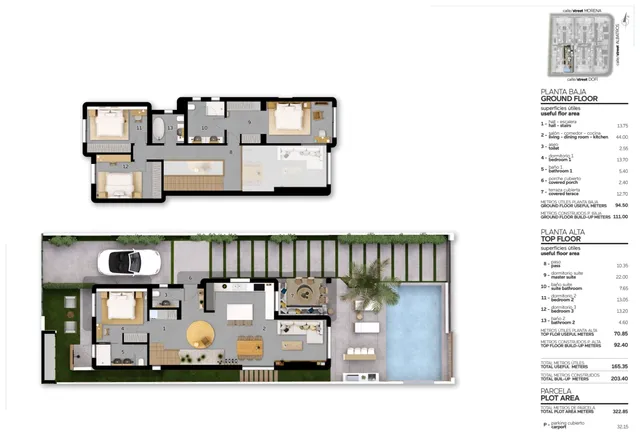 Charmante Doppelhaushälfte zu verkaufen in Albir, Alicante — Floor Plan 1