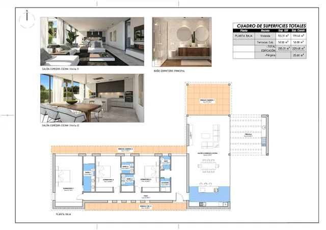 Ebenerdige Villa auf einem flachen Grundstück in der Nähe von Javea Stadt und Strand — Floor Plan 3