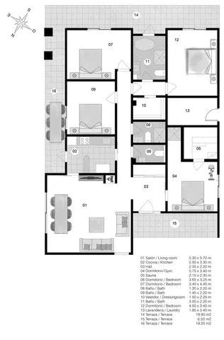 Mooie gelijkvloerse villa te koop in Altea — Floor Plan 1