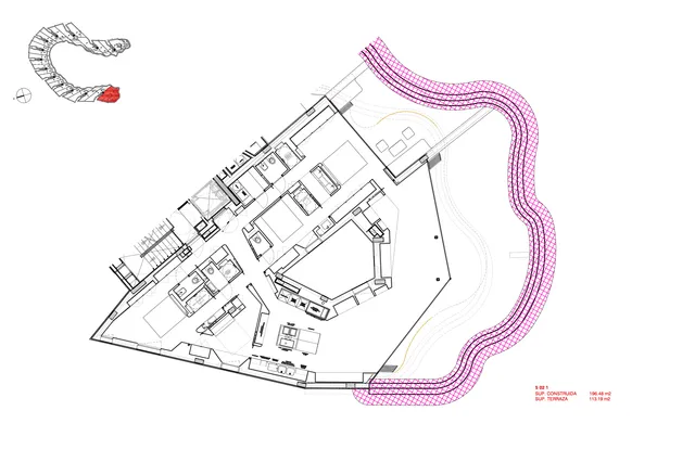 Modern Frontline Apartment With Stunning Views to the Sea & Dalt Villa, Ibiza — Floor Plan 1