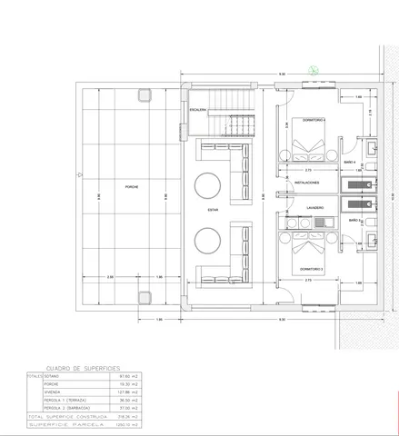 Современный средиземноморский дом с видом на море в Педрегуэре — Floor Plan 2