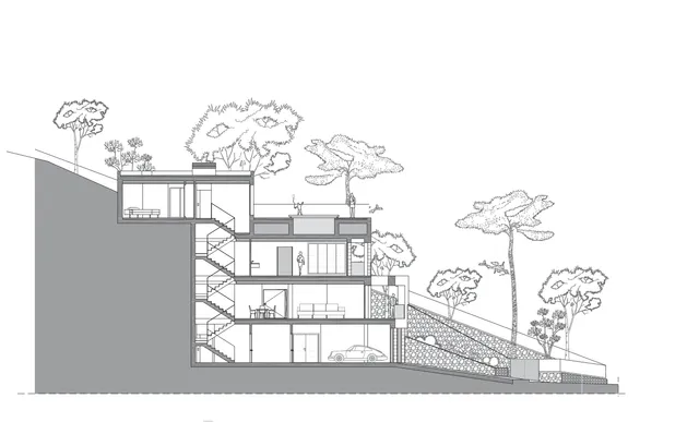 Auffällige zeitgenössische Villa in Cala Llonga, nahtlos in die Natur integriert — Floor Plan 1