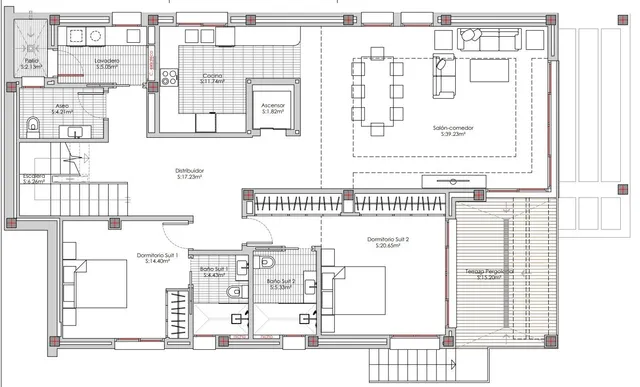 Отдельно стоящий дом с видом на море в Кальпе — Floor Plan 1