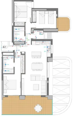 3 Soverom Leilighet i Vestområde — Floor Plan 1
