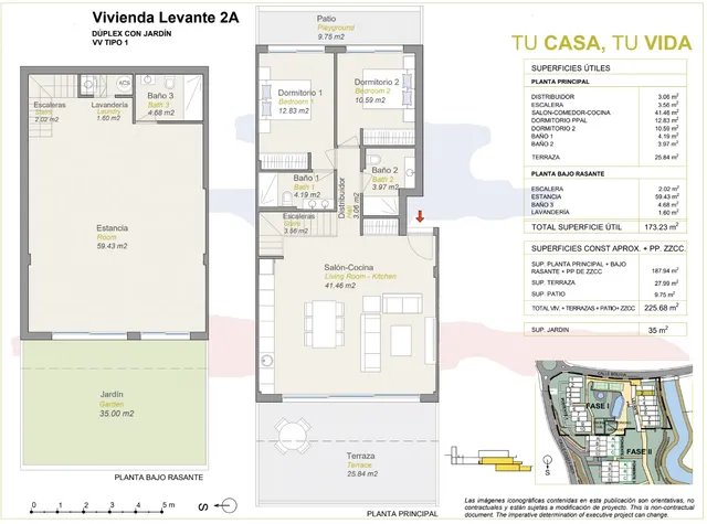 Modern duplex with 2 bedrooms in Finestrat — Floor Plan 1