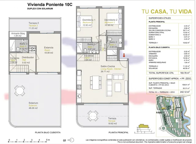 Prachtig modern penthouse met panoramisch uitzicht in Balcón de Finestrat — Floor Plan 1