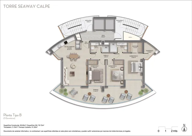 Torre Seaway - эксклюзивность и дизайн у моря в Кальпе — Floor Plan 1