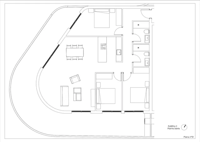 New built apartment 5 minutes walking from the Arenal Beach and commerce — Floor Plan 1