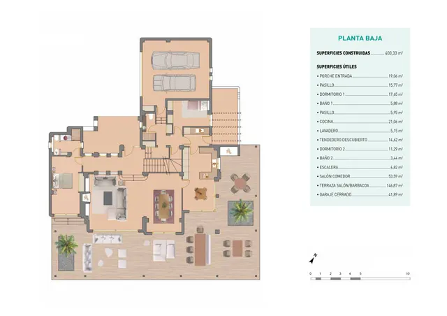 Stunning 5-bedroom detached house with sea views in Finestrat — Floor Plan 1
