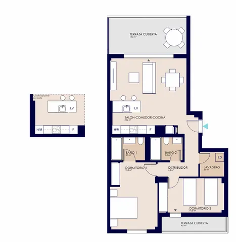 Modern 2-bedroom apartment for sale in El Verger — Floor Plan 1