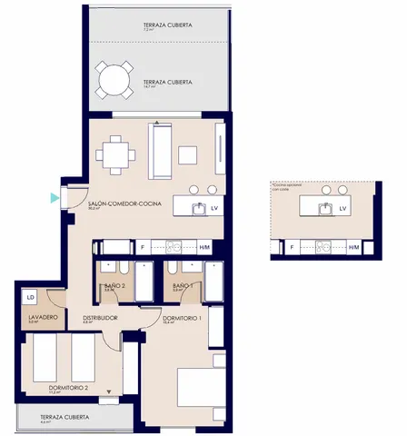 Modern 2-bedroom apartment for sale in El Verger — Floor Plan 1