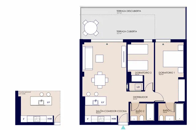 Modern 2-bedroom apartment for sale in El Verger — Floor Plan 1