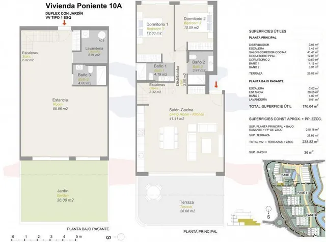 Дуплекс с видом на горизонт в Кампорроссо Серпентине — Floor Plan 1