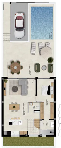 Modern detached house with terrace in Dolores, Alicante — Floor Plan 1