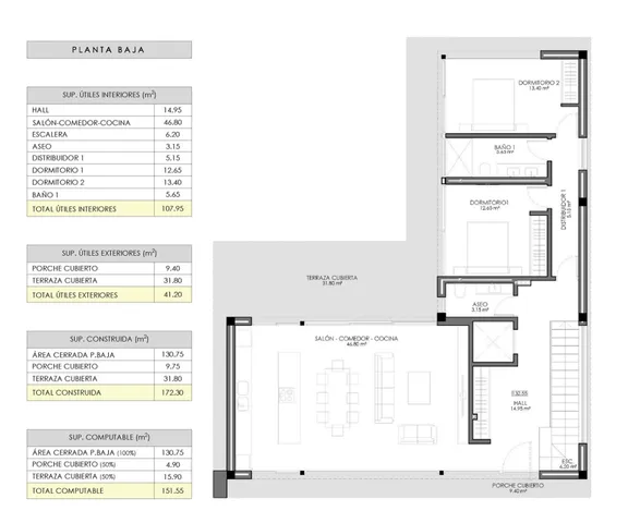 Luxury modern 4-Bedroom detached house with private pool and amenities in Sierra Cortina, Finestrat — Floor Plan 2