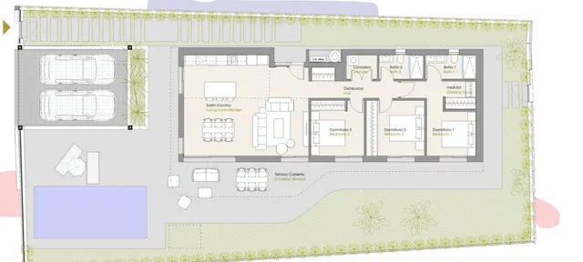 Stunning Modern Detached House with Private Pool in Sierra Cortina, Finestrat — Floor Plan 1