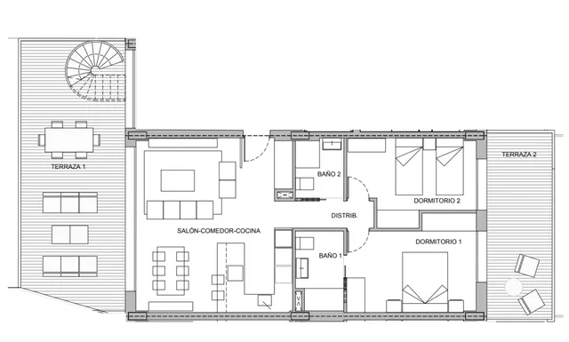 Oszałamiający penthouse z 2 sypialniami i panoramicznym widokiem na sprzedaż — Floor Plan 1