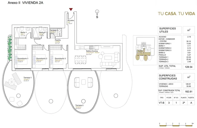 Luksuriøs 3-roms leilighet i Calpe til salgs med havutsikt — Floor Plan 1