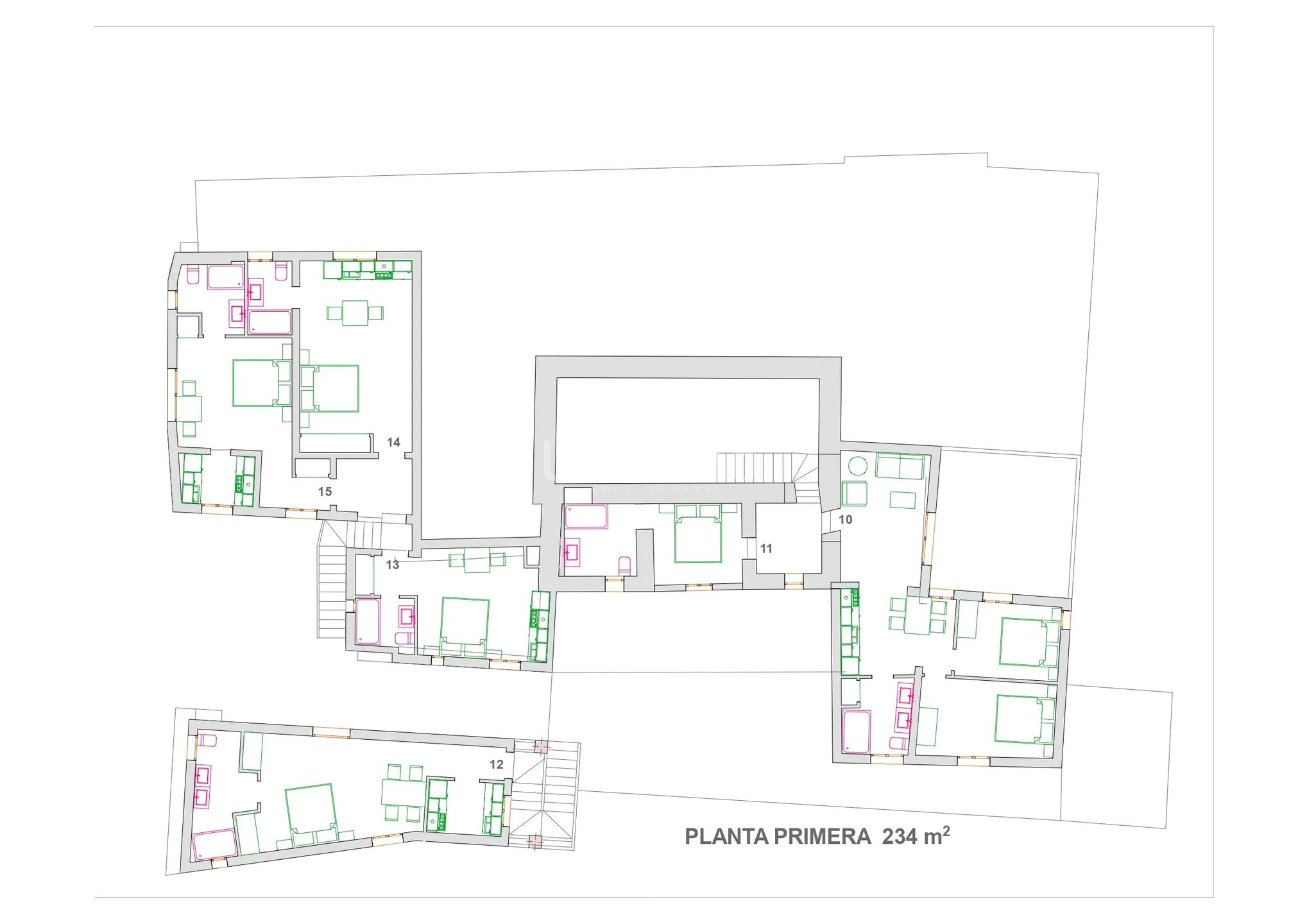 Rustic Finca in private forestal Santa Eulalia Area, ideal for a big family a community — Floor Plan 2