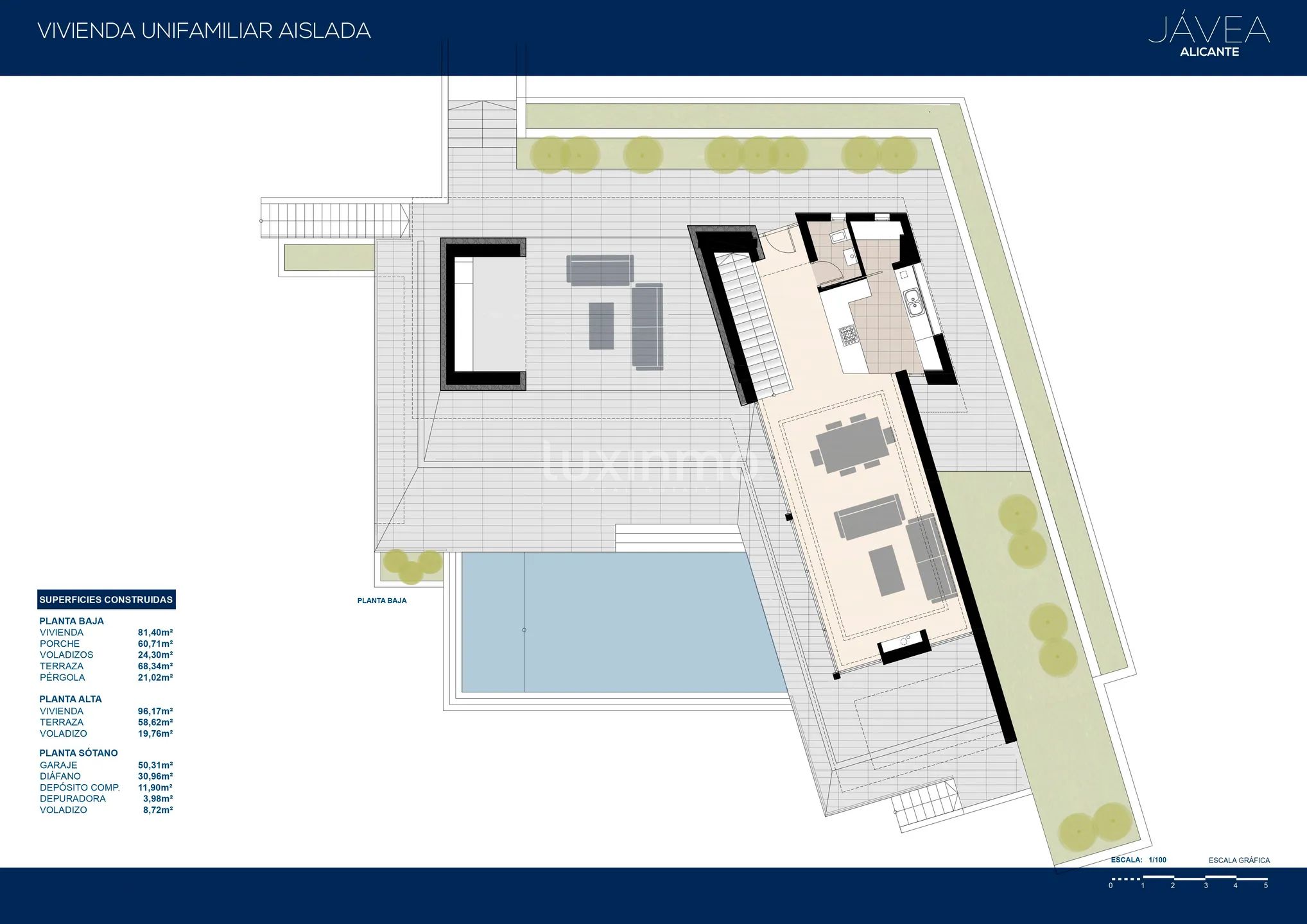 For sale impressive modern built villa in Javea — Floor Plan 1