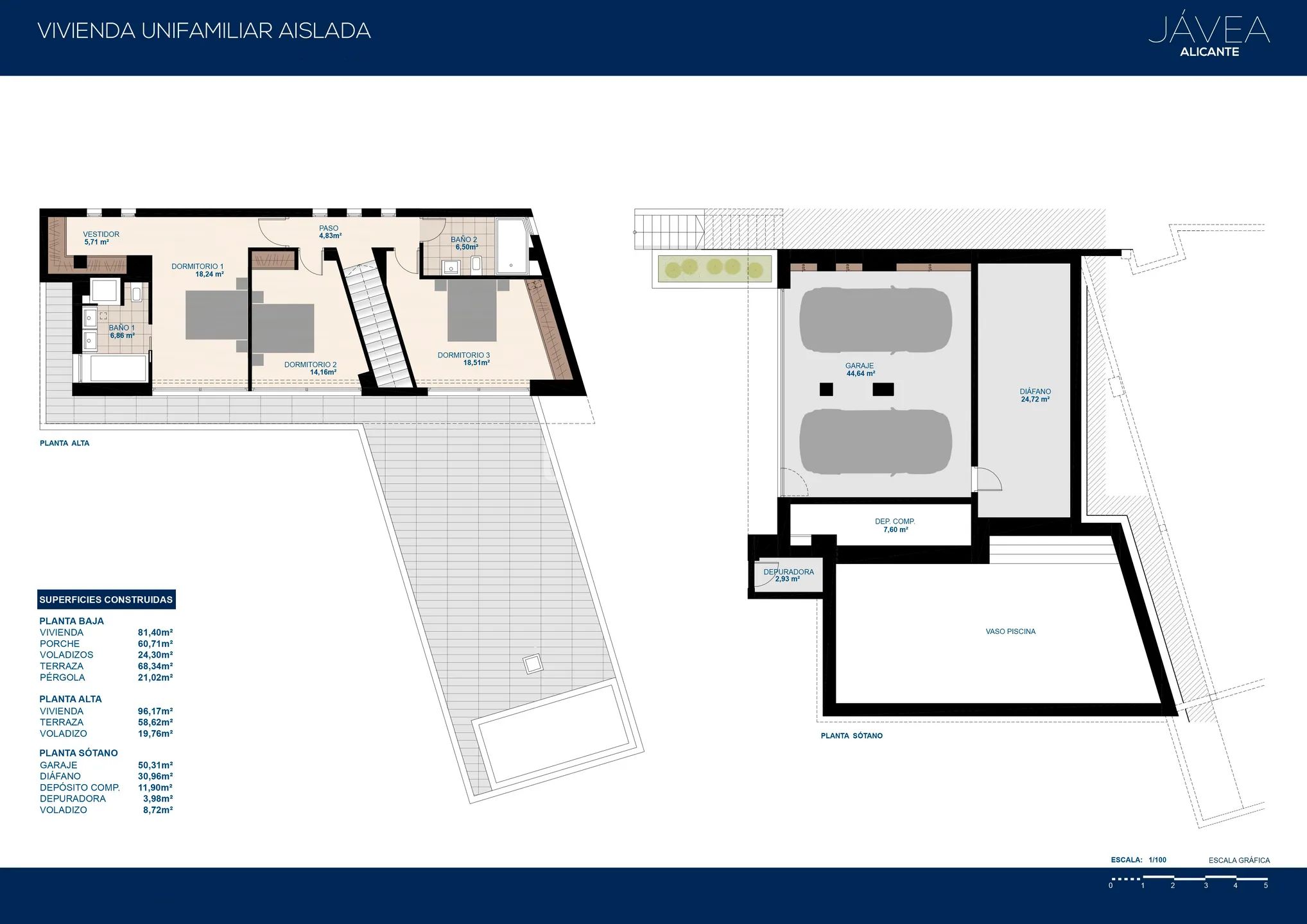 For sale impressive modern built villa in Javea — Floor Plan 2