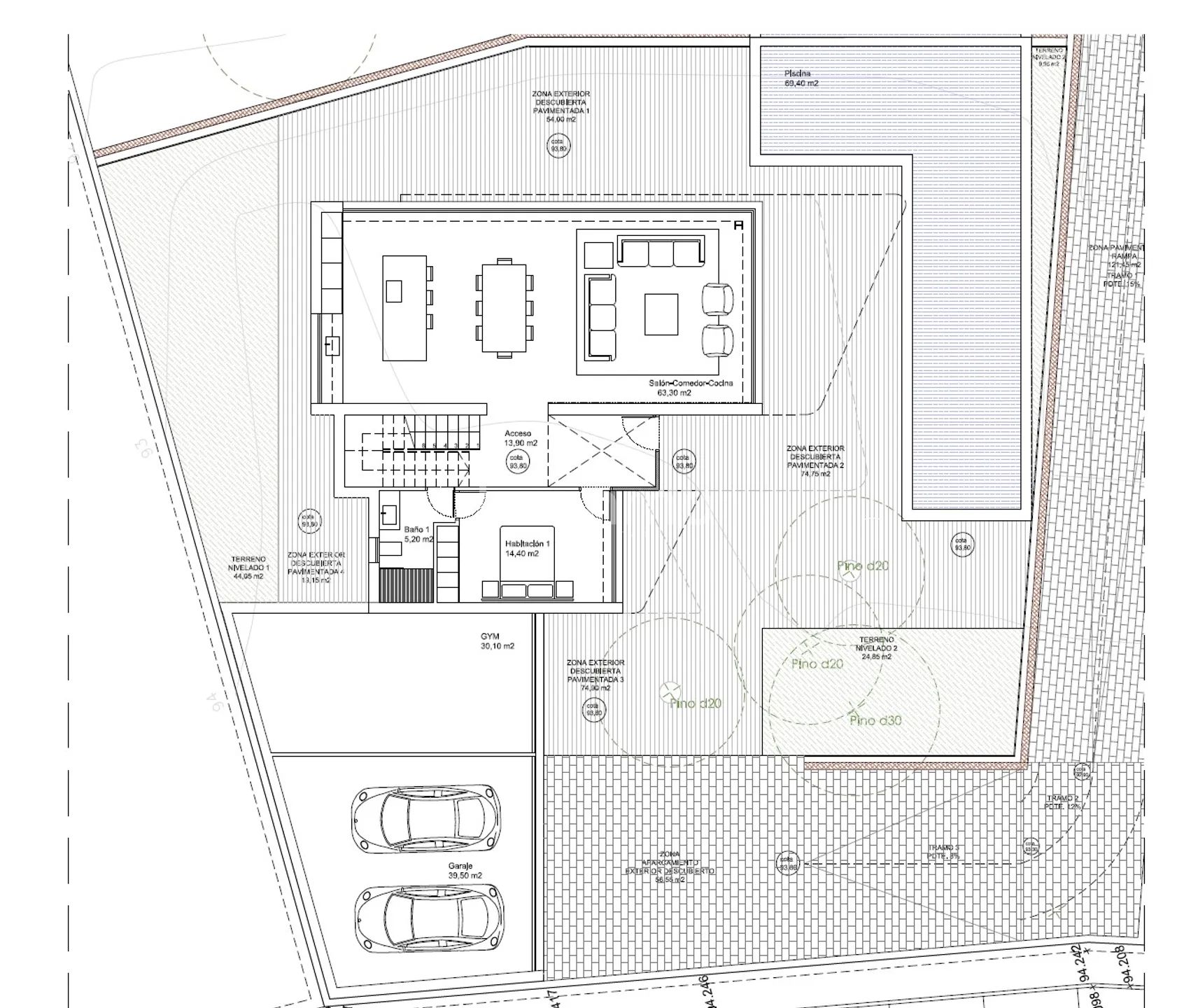 Modern villa for sale in Santa Clara, Altea — Floor Plan 1