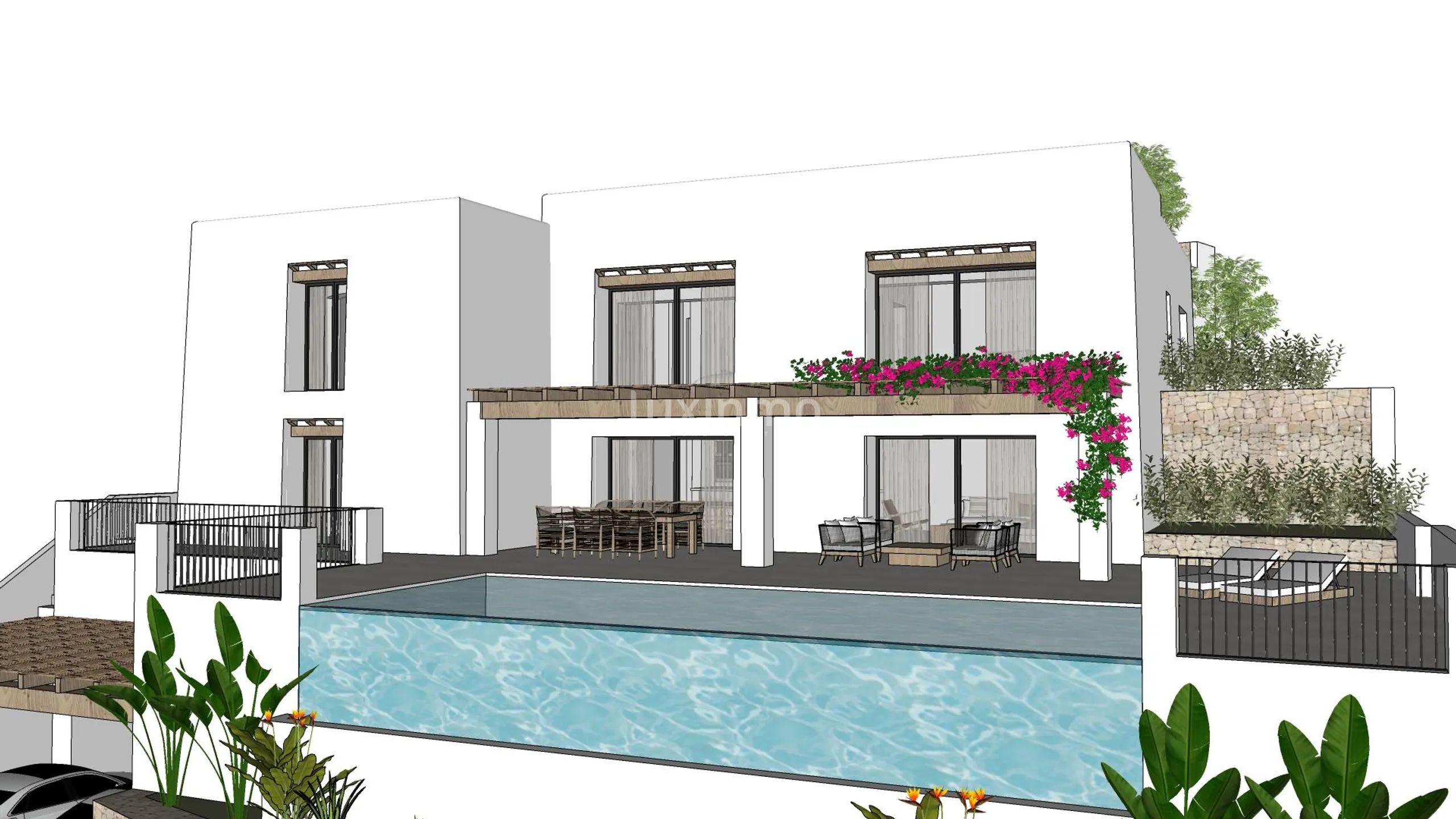 Villa ibicenca con vistas panorámicas al mar en Moraira — photo 12