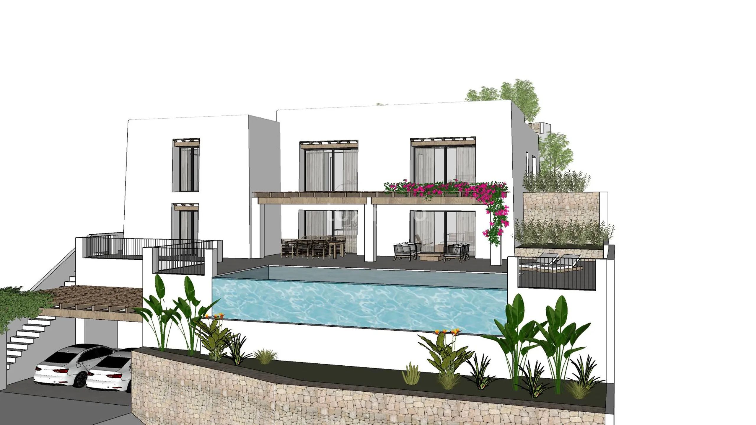 Villa ibicenca con vistas panorámicas al mar en Moraira — photo 9