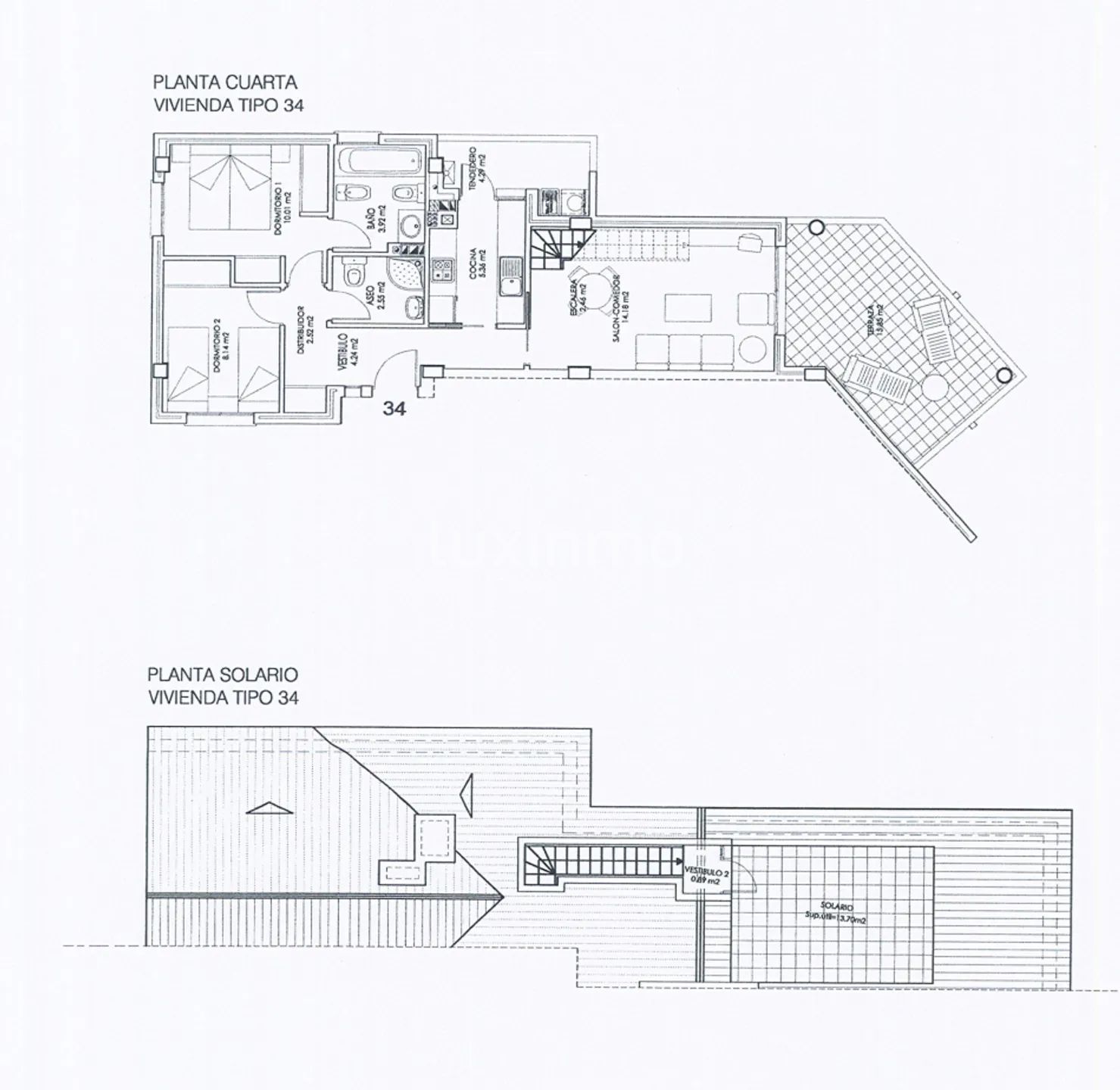 Beautiful duplex penthouse for sale in the centre of Albir — Floor Plan 1