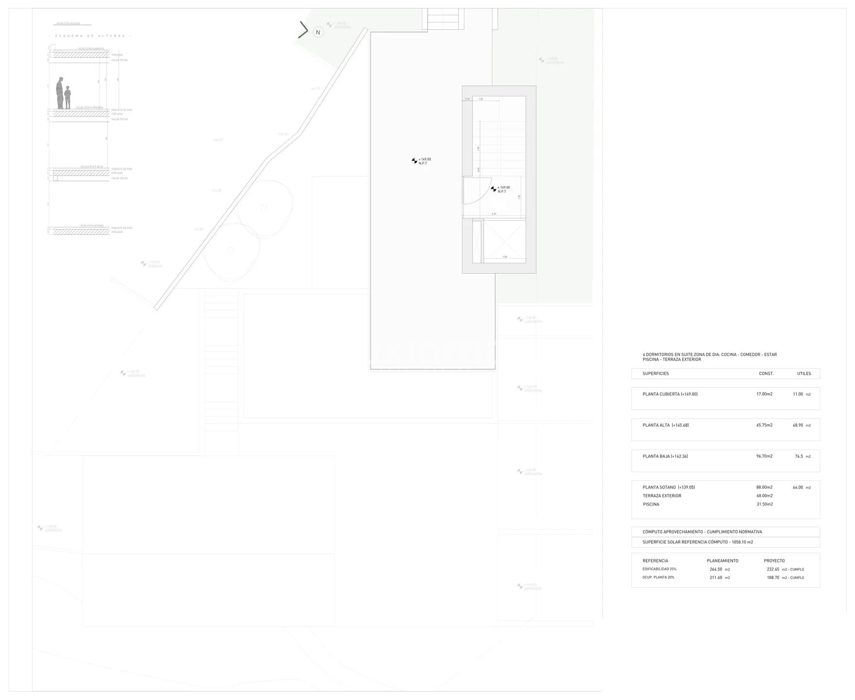 Modern villas with stunning sea views for sale in Benissa — Floor Plan 1