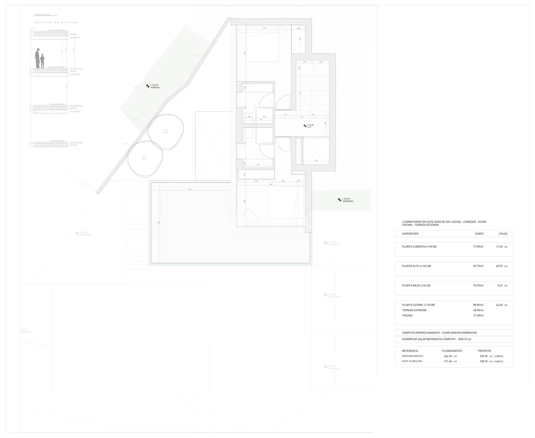 Modern villas with stunning sea views for sale in Benissa — Floor Plan 2