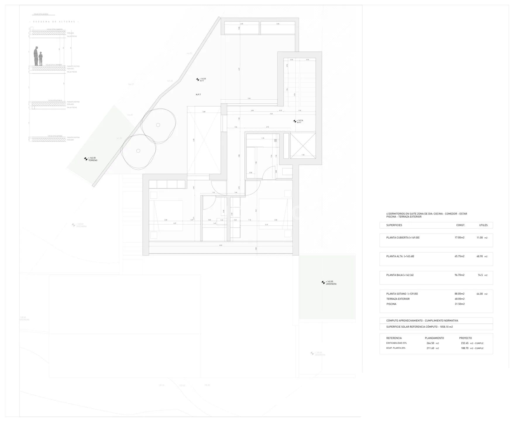 Modern villas with stunning sea views for sale in Benissa — Floor Plan 3