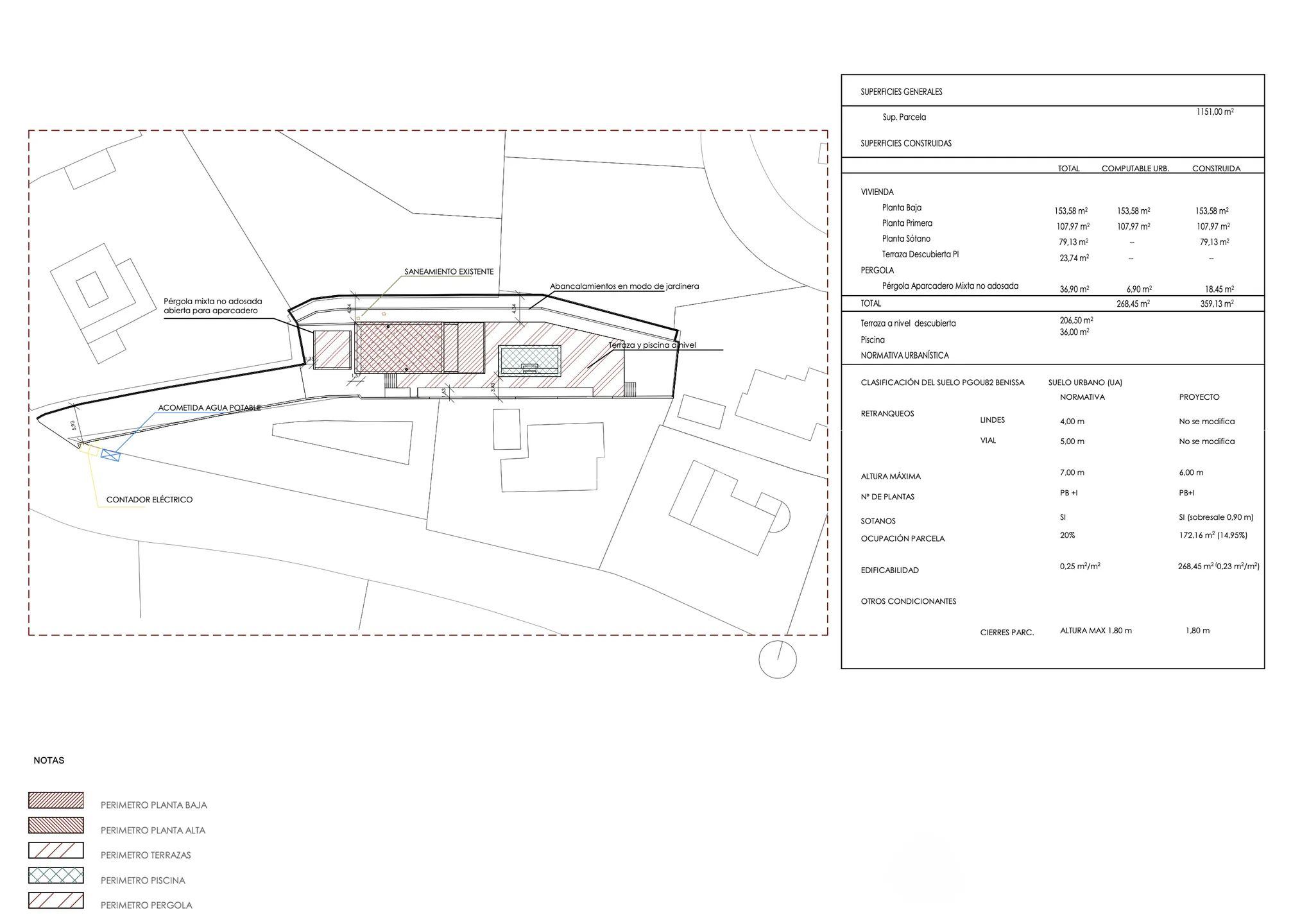 Luxurious modern house with sea views in La Fustera — Floor Plan 1