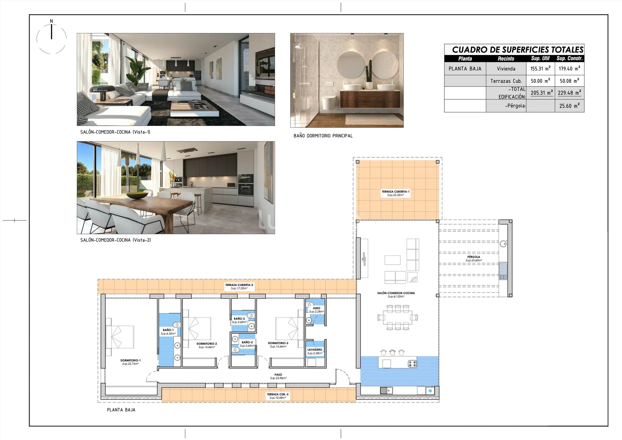Single level villa on a flat plot close to Javea town and beach — Floor Plan 3
