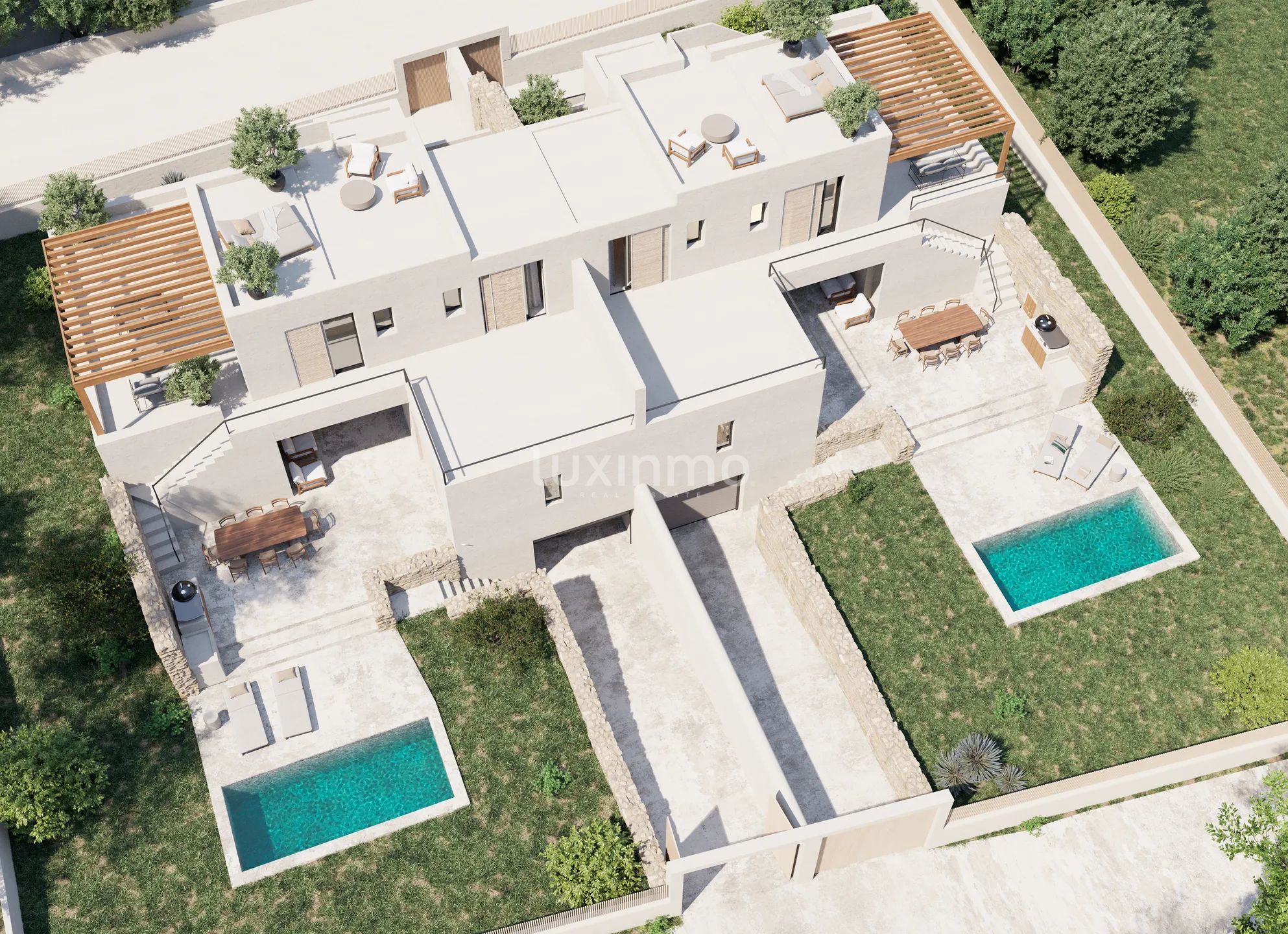 Neugebaute moderne Doppelhaushälfte mit privatem Swimmingpool in Strandnähe in Port des Torrent, Ibiza — photo 1