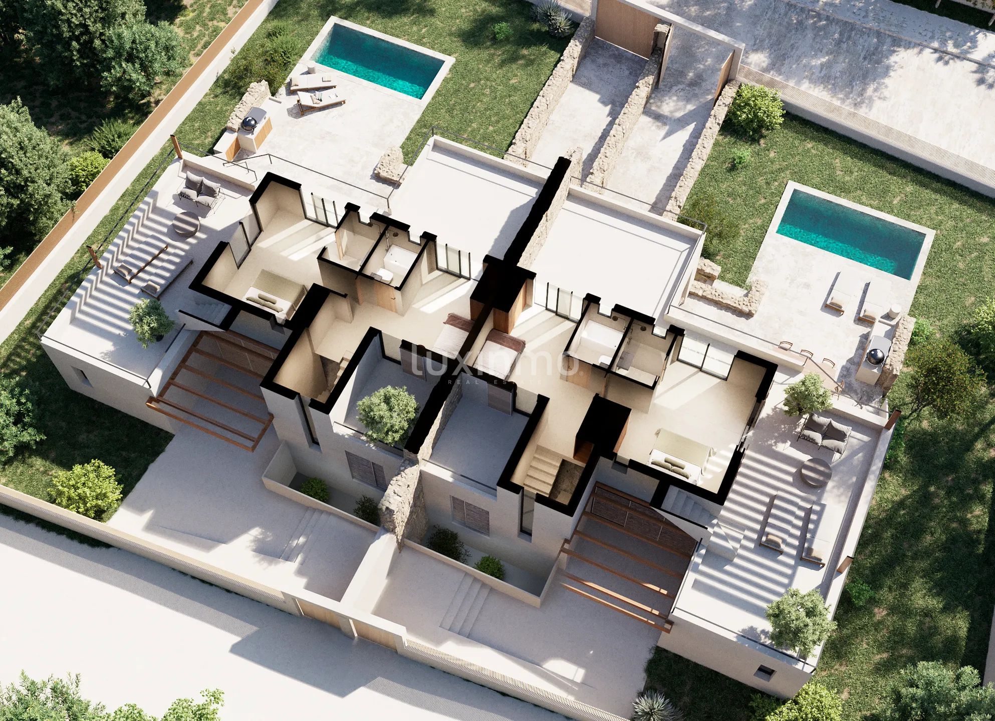 Nieuwbouw modern halfvrijstaand huis met privézwembad vlakbij het strand in Port des Torrent, Ibiza — photo 5