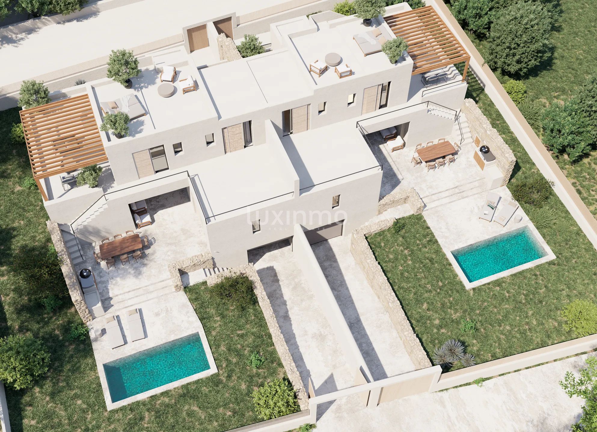 Nieuwbouw modern halfvrijstaand huis met privézwembad vlakbij het strand in Port des Torrent, Ibiza — photo 1