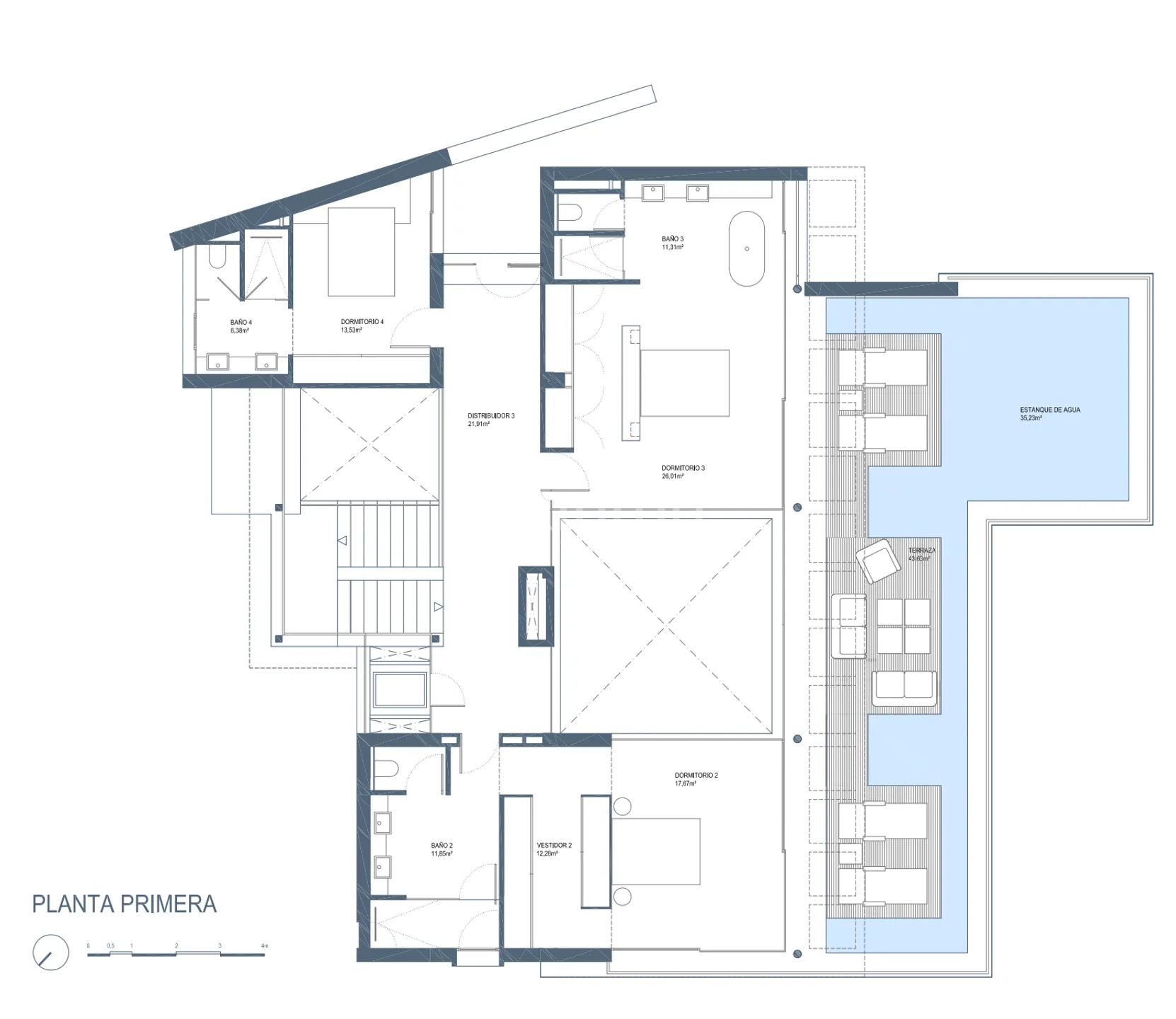 Lujosa villa con vistas al mar y a la puesta de sol en Cala Salada, Ibiza — Floor Plan 1