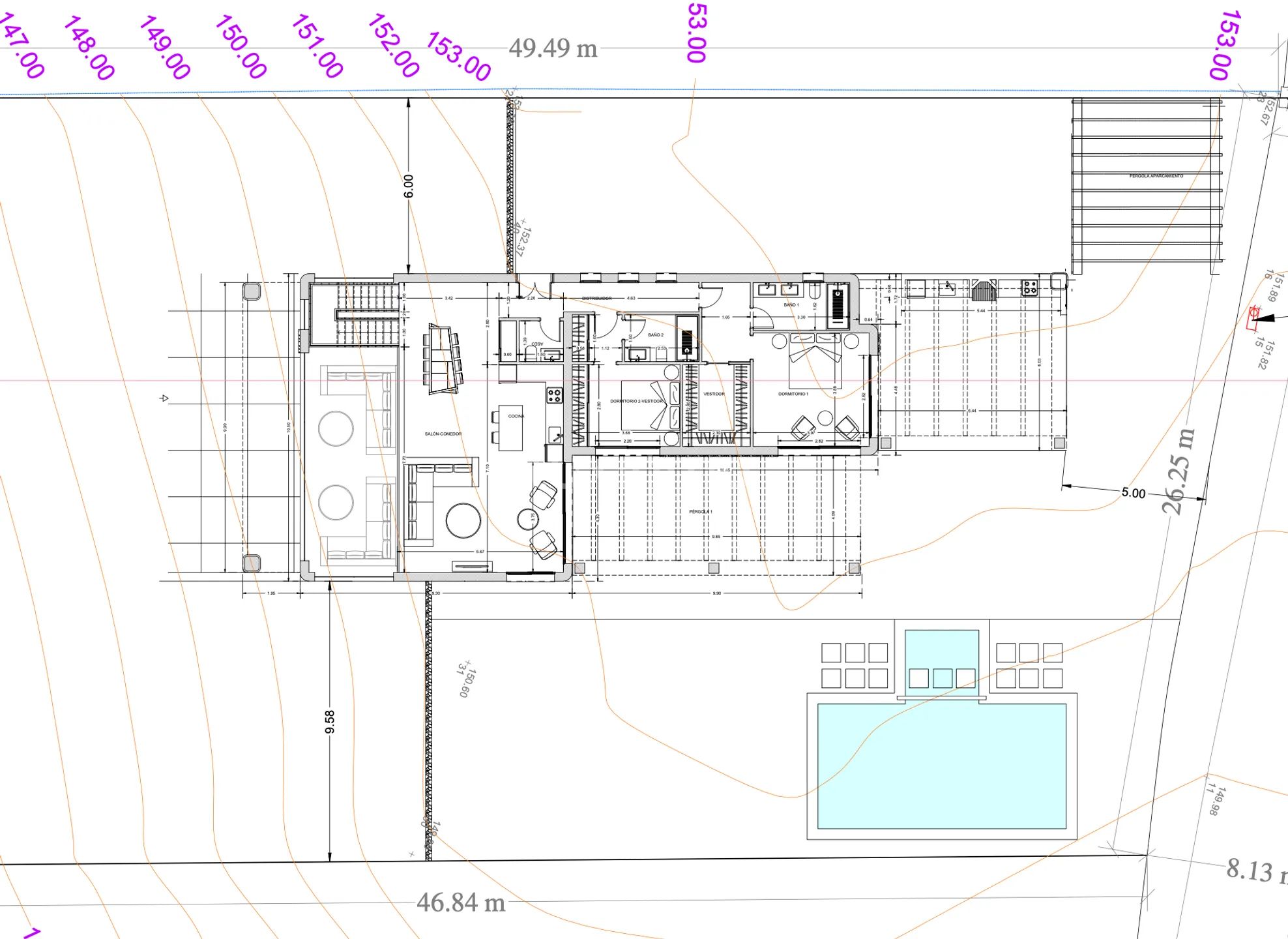 Modern Mediterranean House with Sea Views in Pedreguer — Floor Plan 1