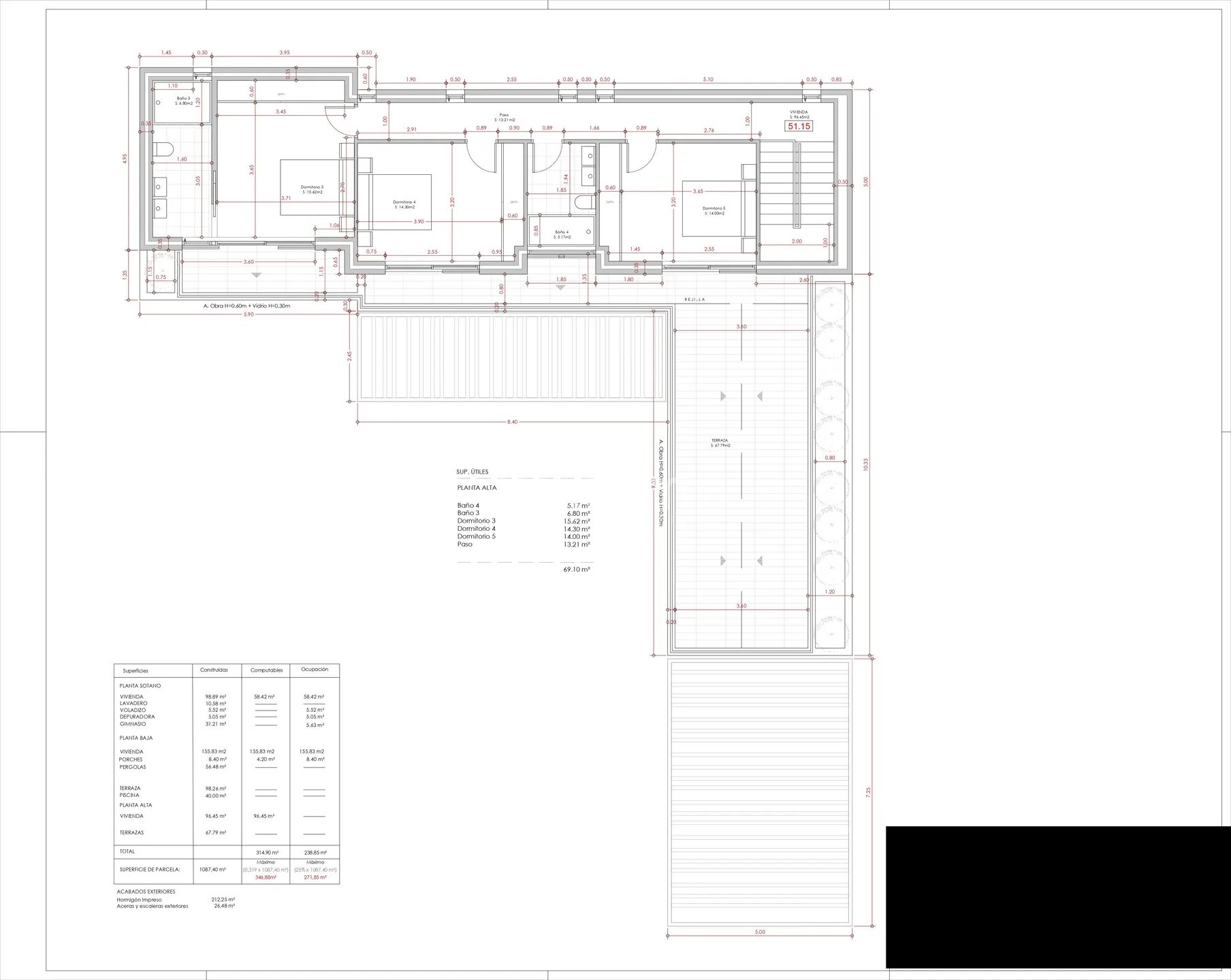 Luxuriöses Einfamilienhaus mit 5 Schlafzimmern und Meerblick in Moraira — Floor Plan 4