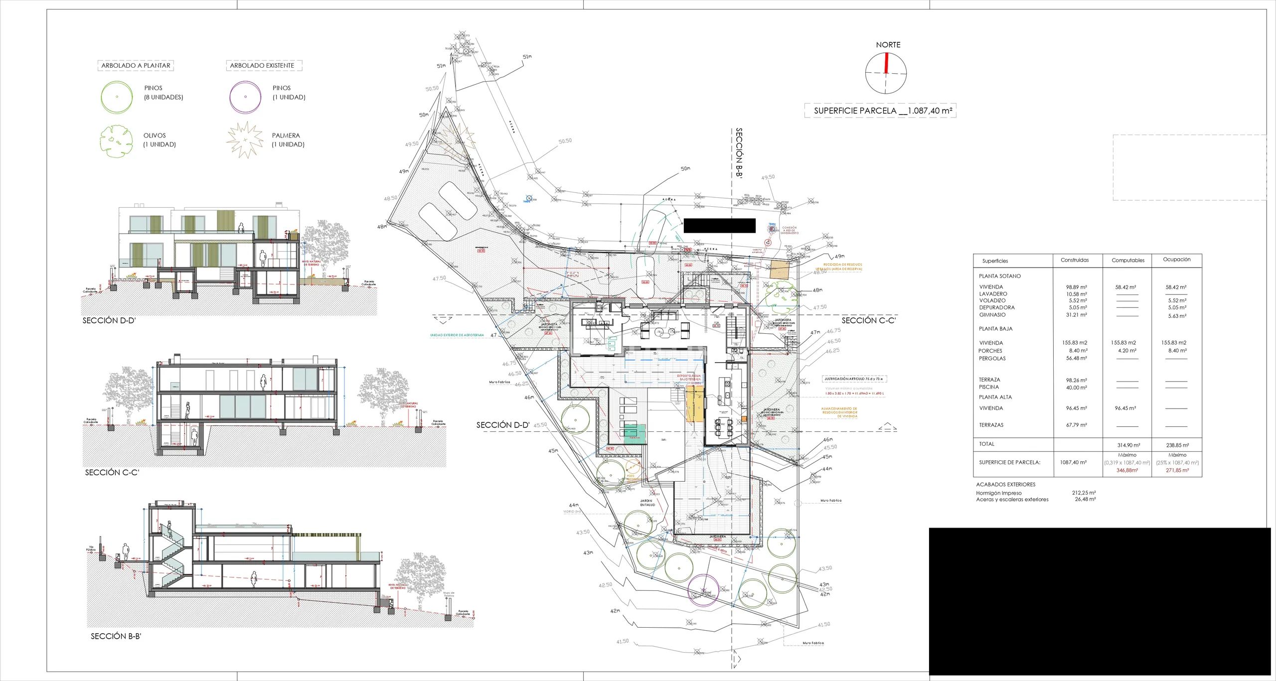 Luxuriöses Einfamilienhaus mit 5 Schlafzimmern und Meerblick in Moraira — Floor Plan 1