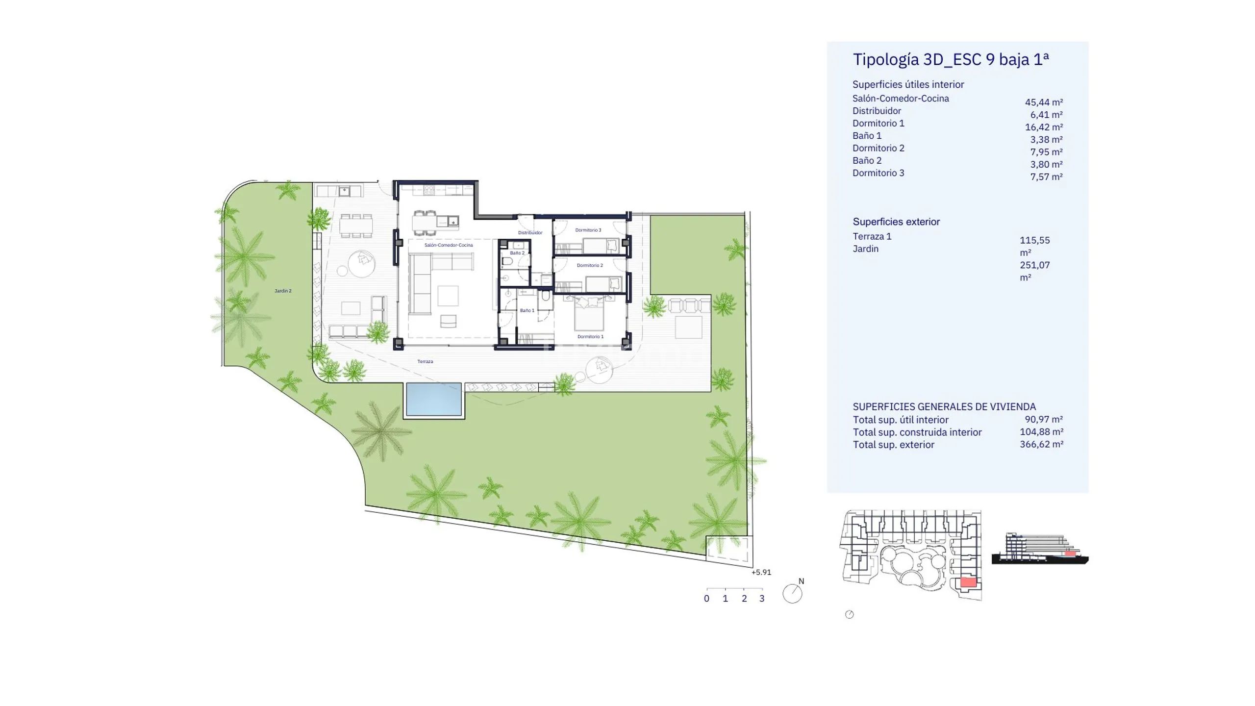 3 Bed Luxury Bungalow in Santa Eulalia del Río — Floor Plan 1