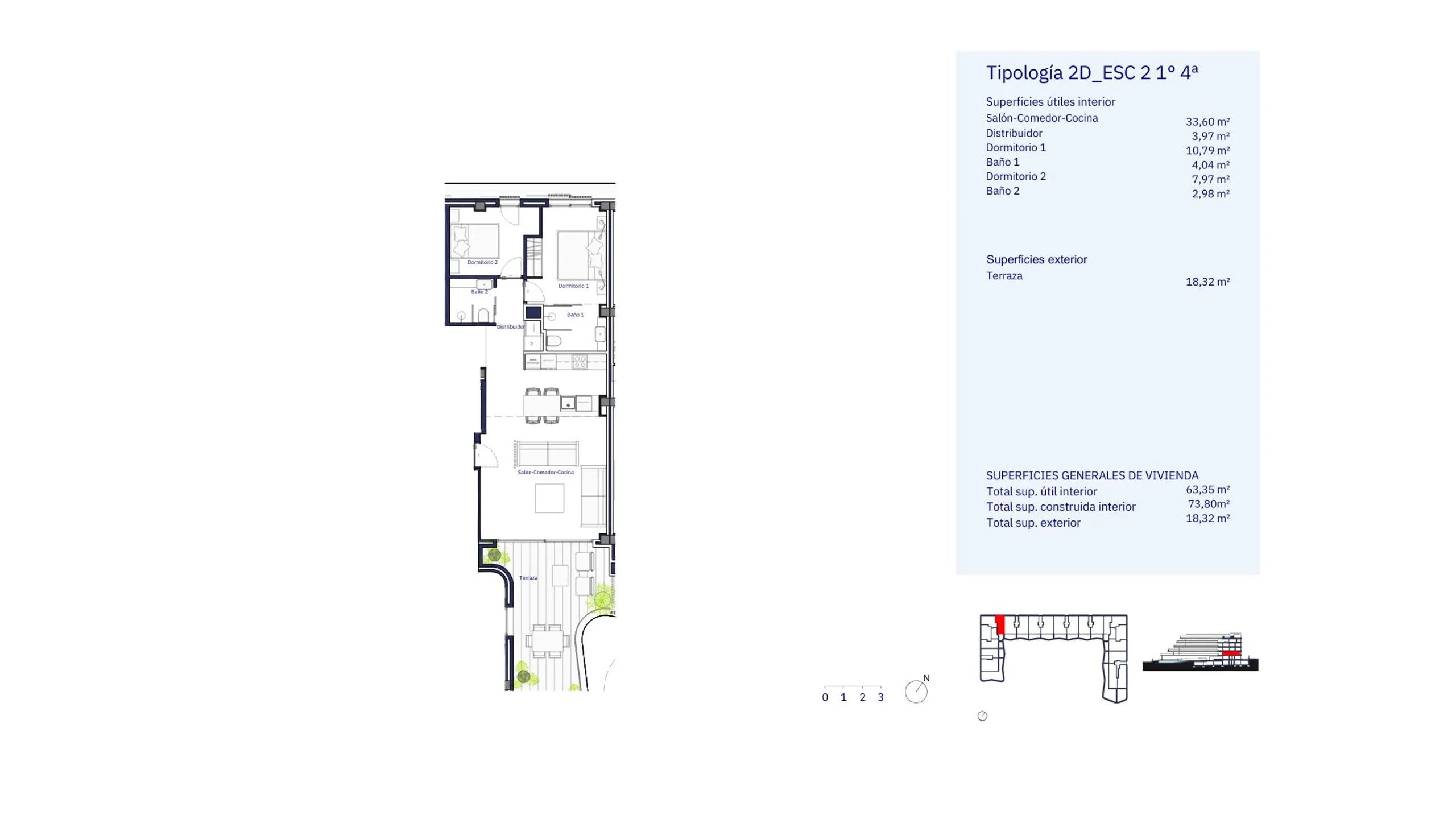 2 Bed Luxury Apartment in Santa Eulalia del Río — Floor Plan 1