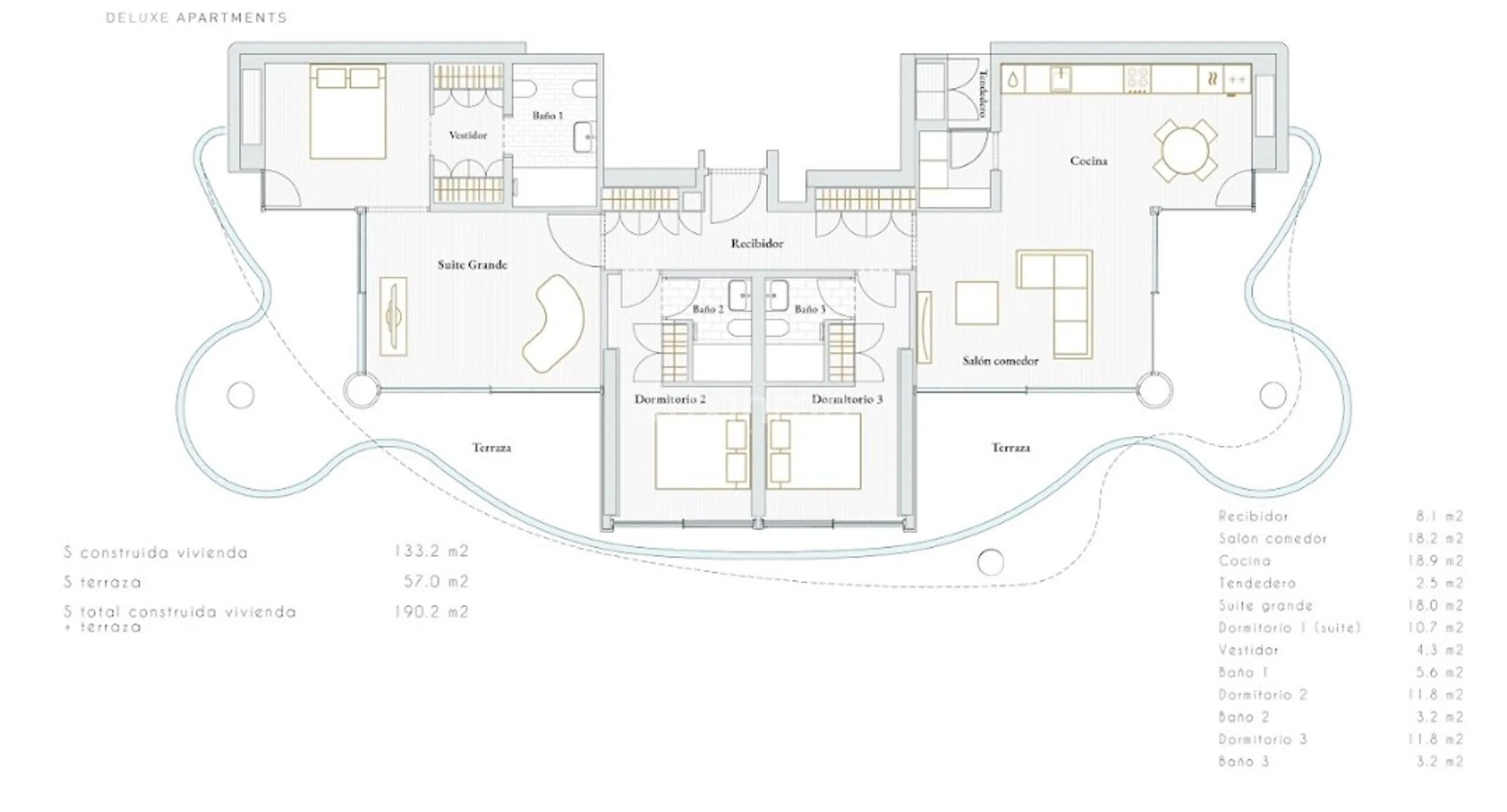 Modern Apartment in Arenal-Bol Beach — Floor Plan 1