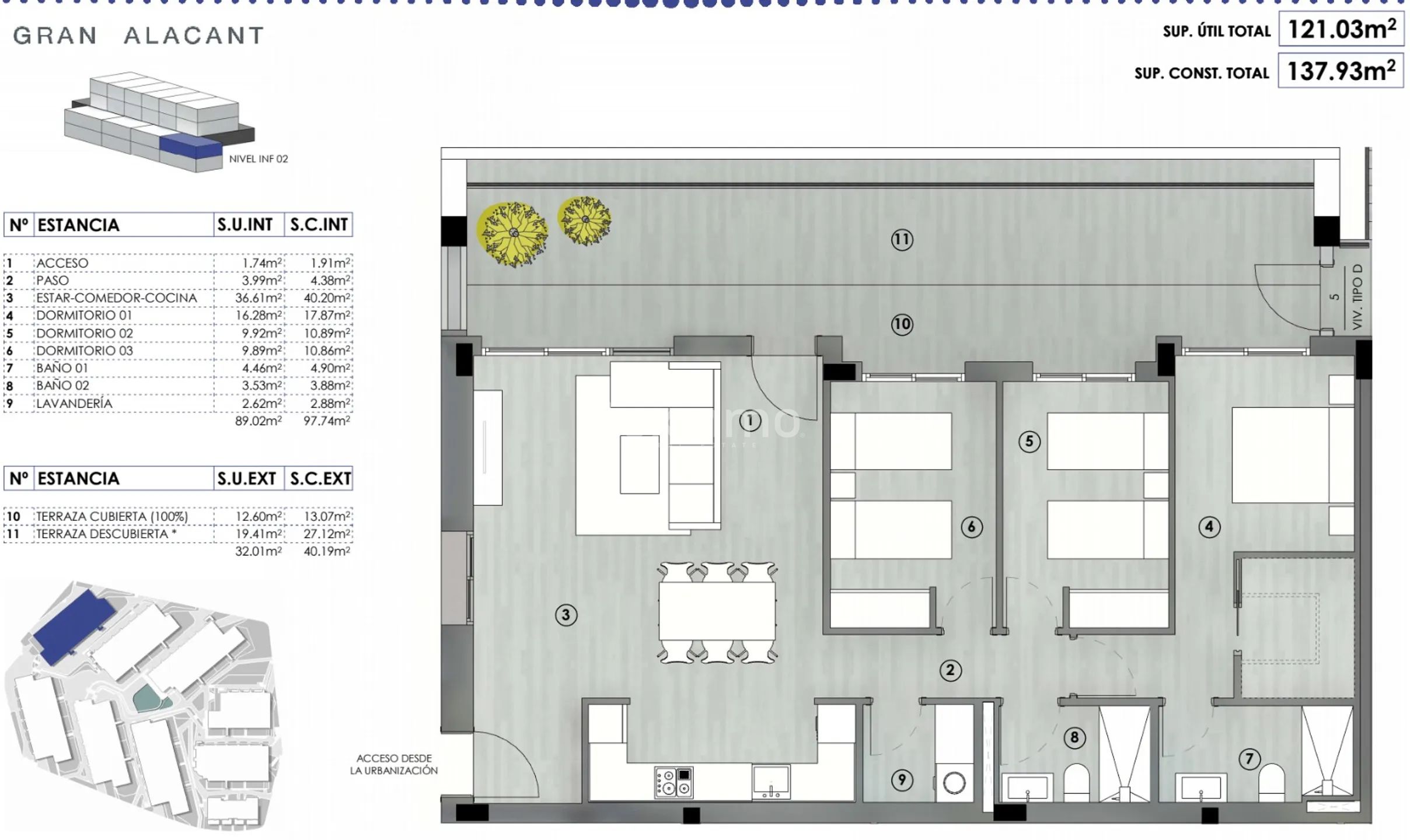 3 Bed Apartment in Gran Alacant — Floor Plan 1
