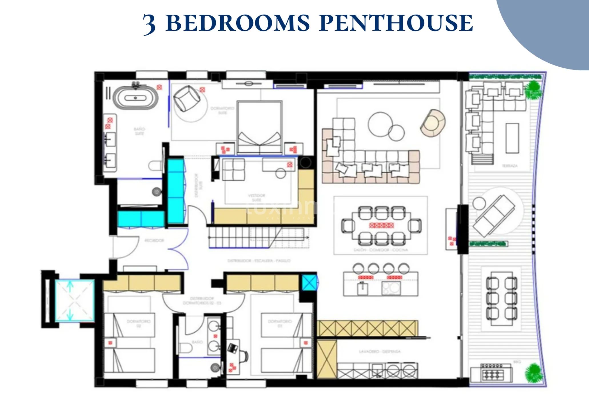 3 Bed Penthouse in Sant Antoni de Portmany — Floor Plan 1
