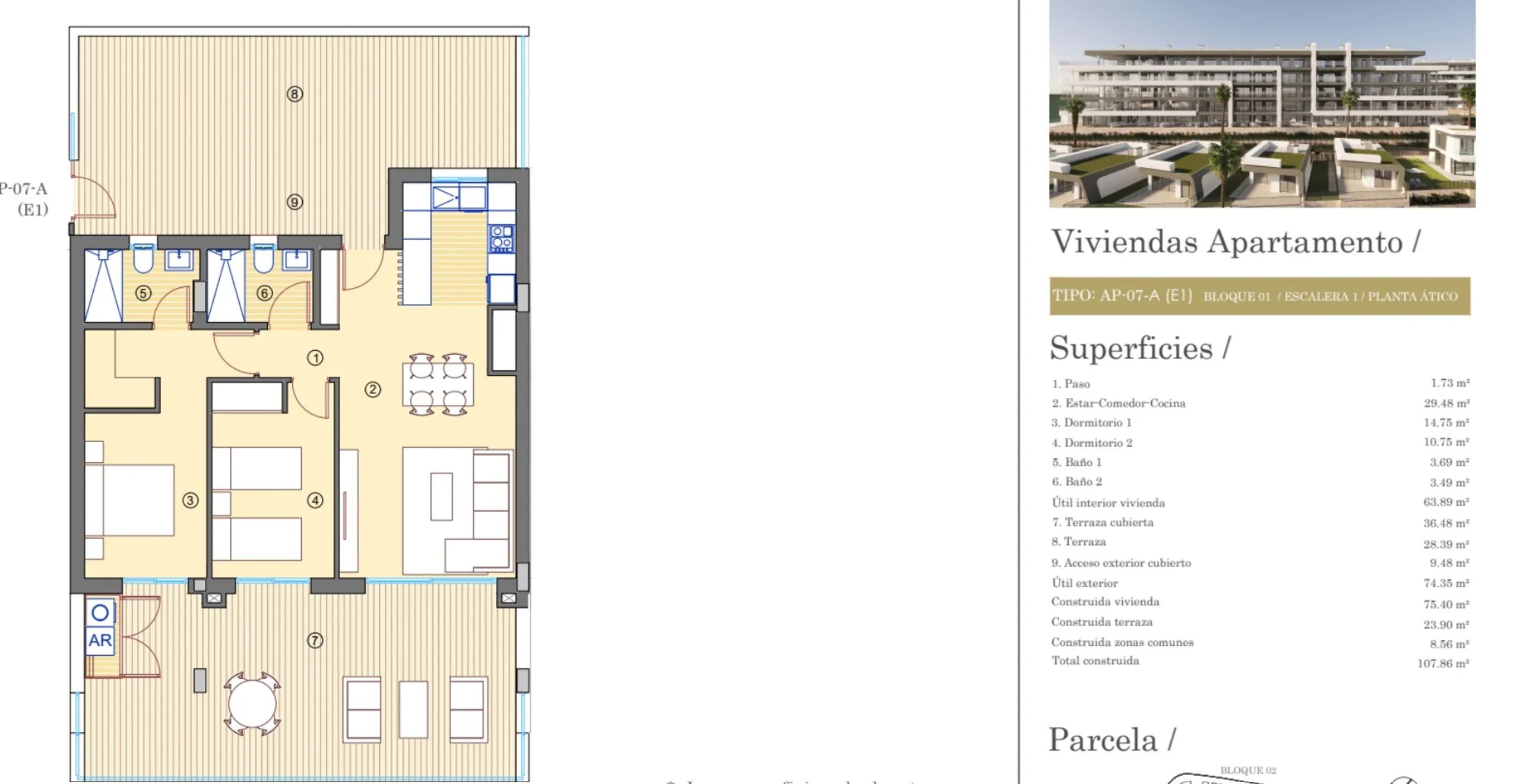2 Bed Penthouse in Mutxamel — Floor Plan 1