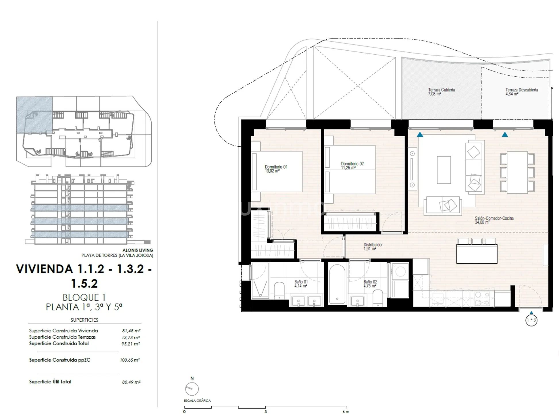 Modern Apartment in Playa de Torres — Floor Plan 1